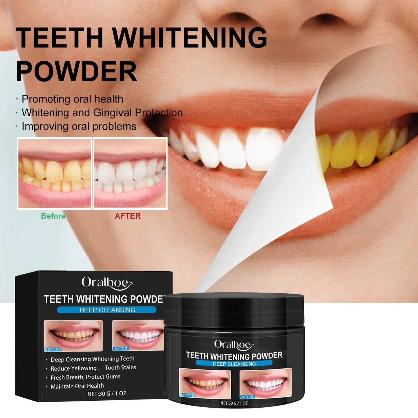 Reveal a Brighter, Whiter Smile with Premium Teeth Whitening Powder