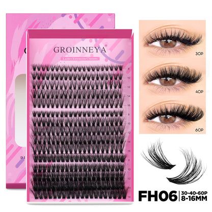 Grappe individuelle de faux cils recourbés