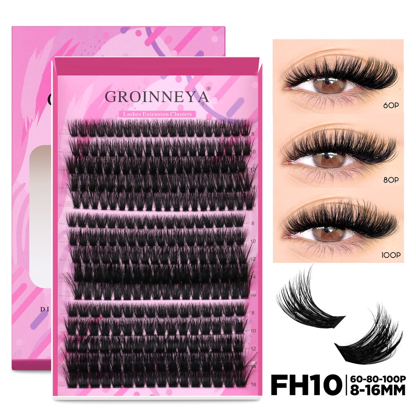 Grappe individuelle de faux cils recourbés